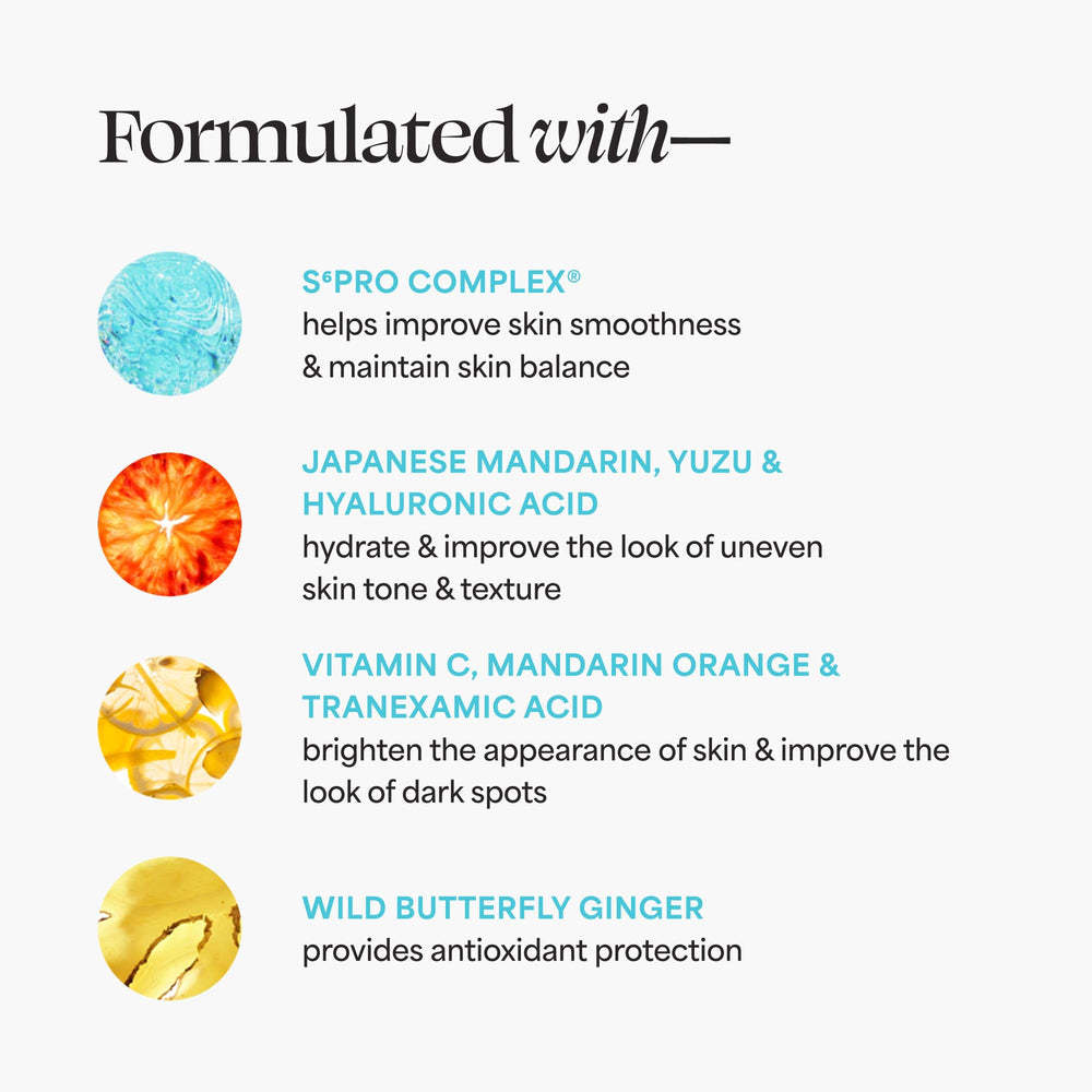 TULA Bright Start application image shows smooth layering under SPF