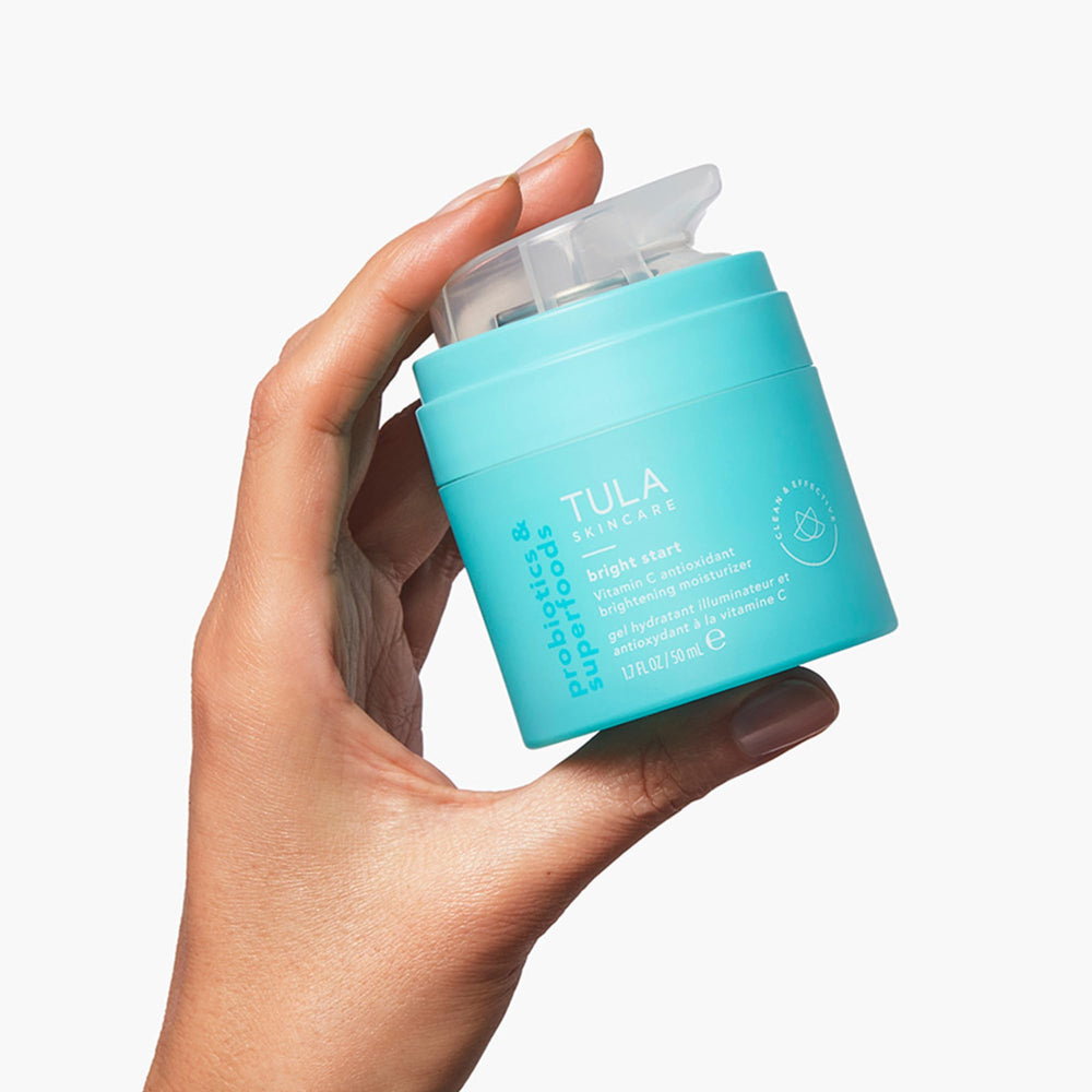 TULA Bright Start texture swatch demonstrates quick absorption and non-greasy hydration