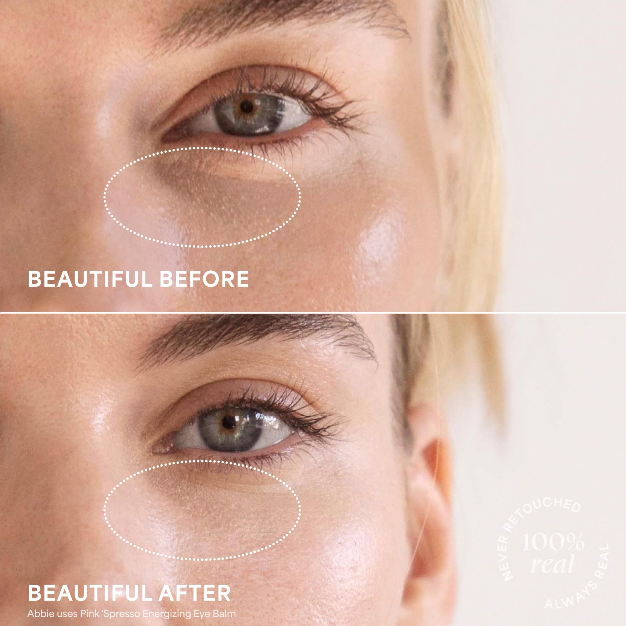 TULA Eye Balm glow suggesting wakeup effect.
