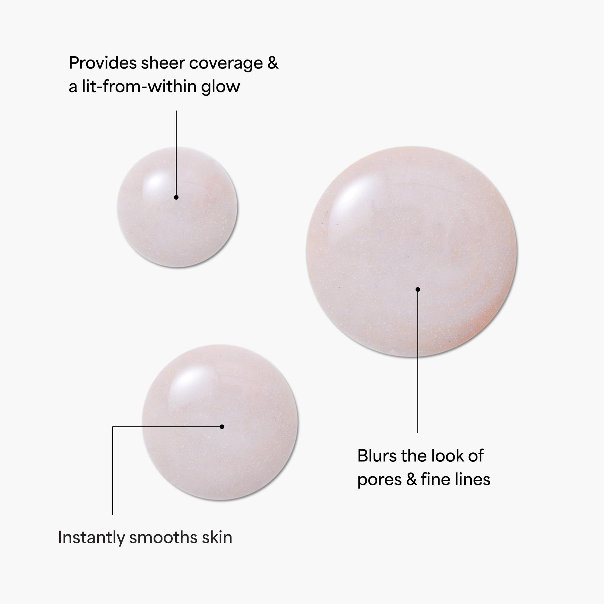 Luna primer swatch on skin balances tone and reduces redness.