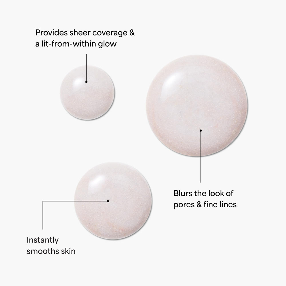 Texture swirl of TULA Sunrise primer highlights light-reflecting blur
