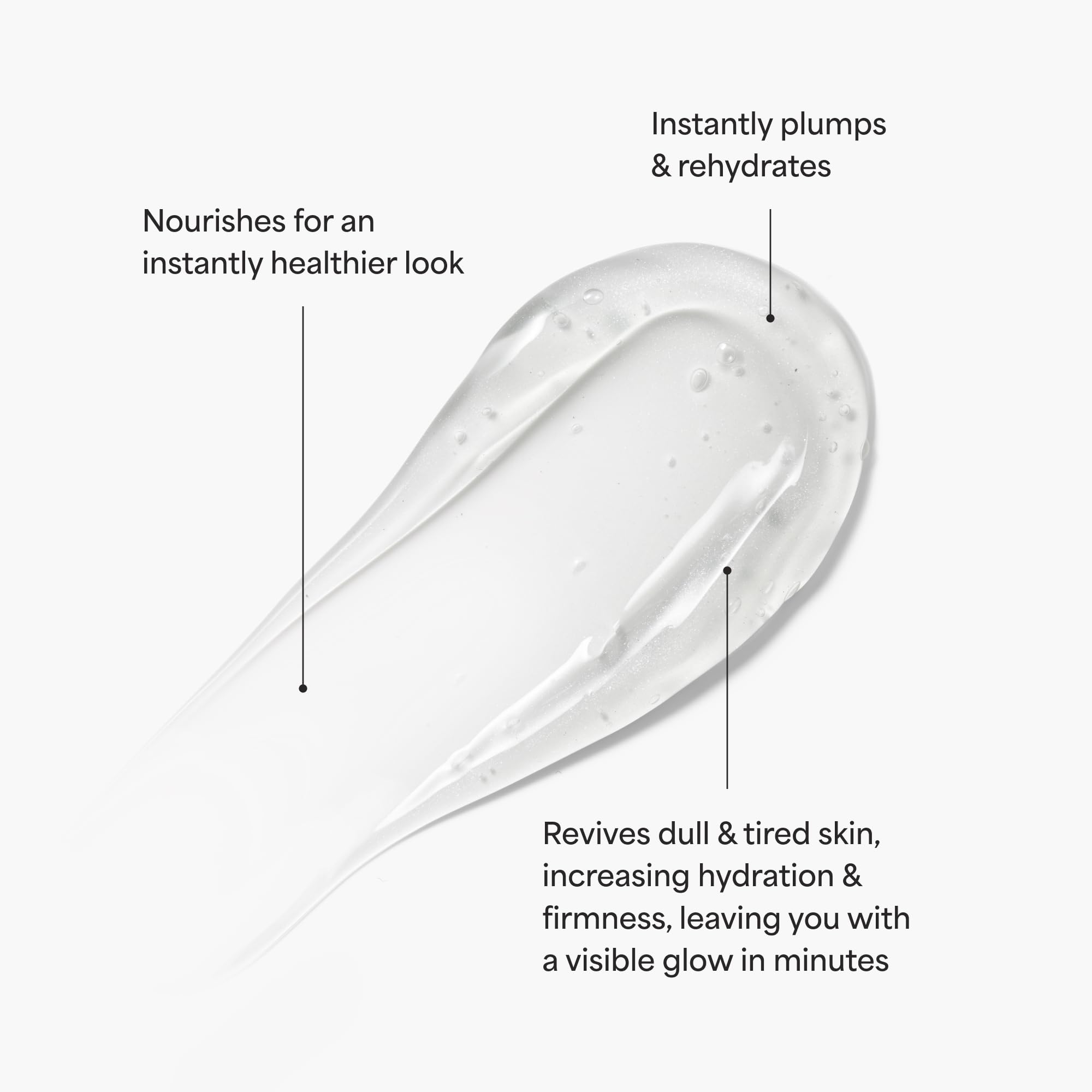 TULA H2Oasis mask spread on skin illustrating instant nourishment and dewy radiance.