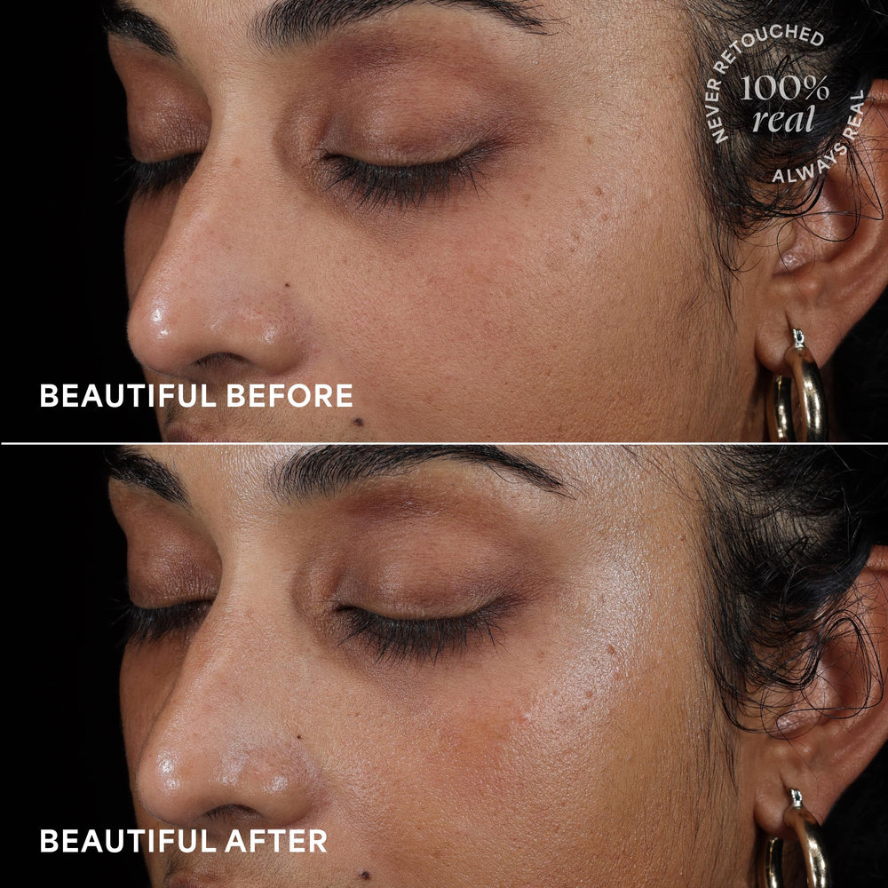 Lifestyle image of sunscreen used under makeup for a natural glow