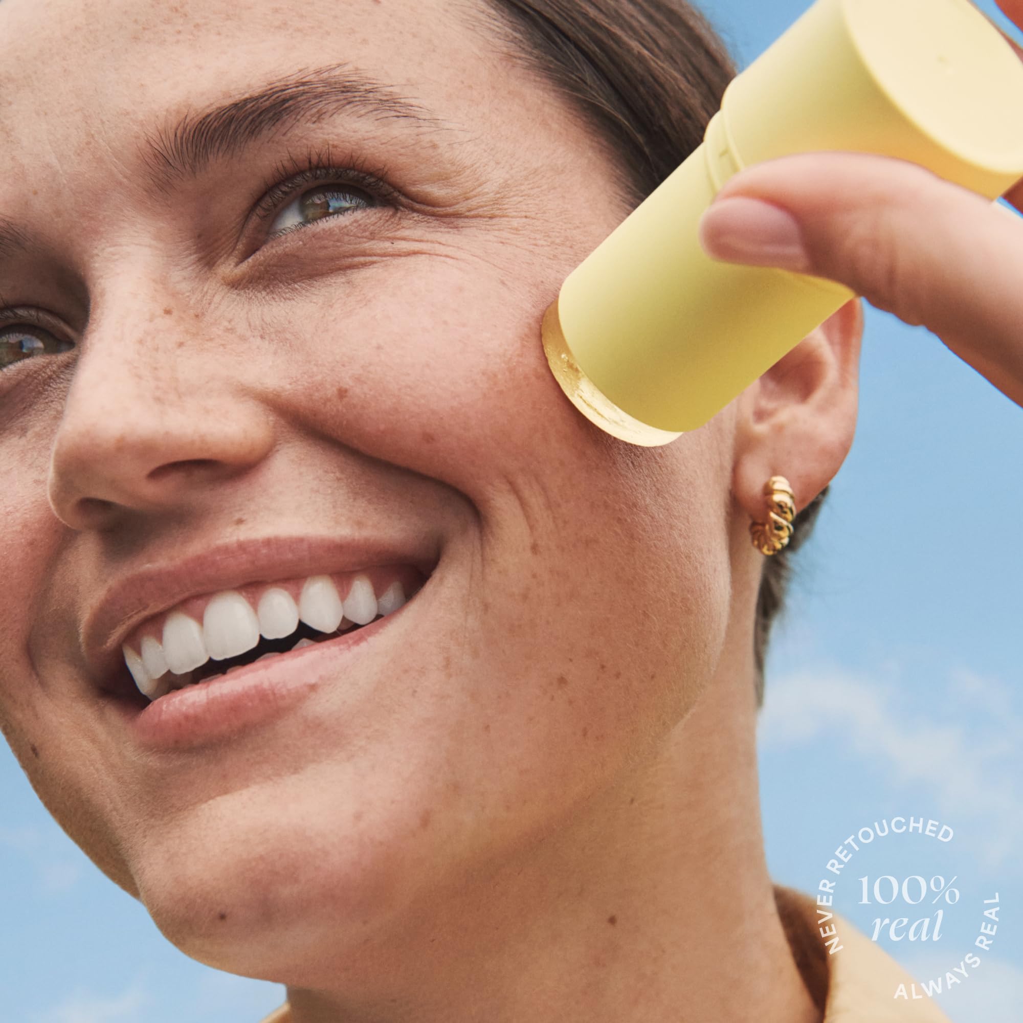Close-up view of SPF 50 indicator on TULA sunscreen stick