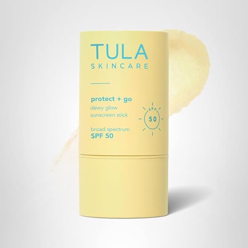Travel-ready case featuring TULA Protect + Glow sunscreen stick