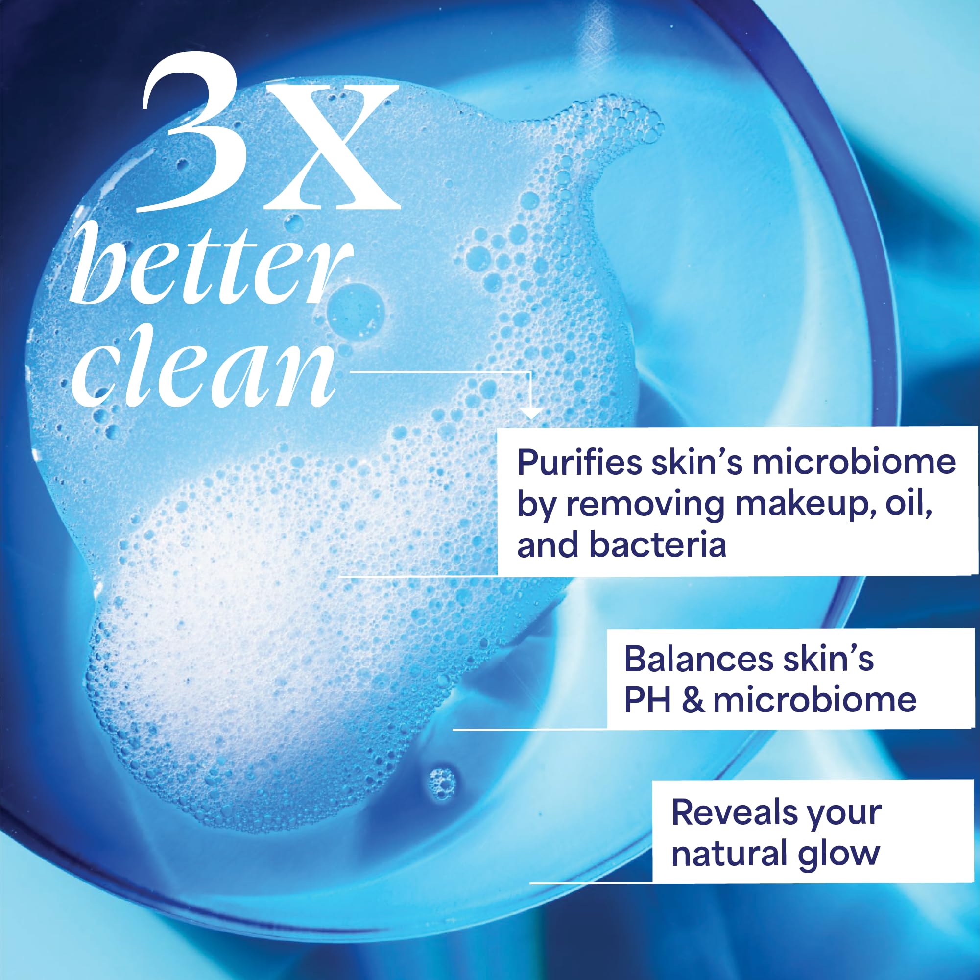 TULA purifying face cleanser gel texture close-up showing refreshing lather.