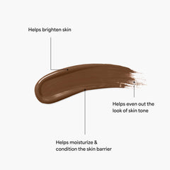 TULA tinted serum swatches on skin show natural coverage and glow.