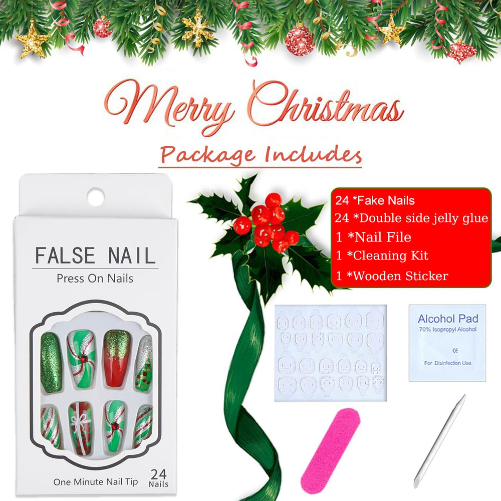 TULOBI glitter accents add holiday sparkle to your manicure.