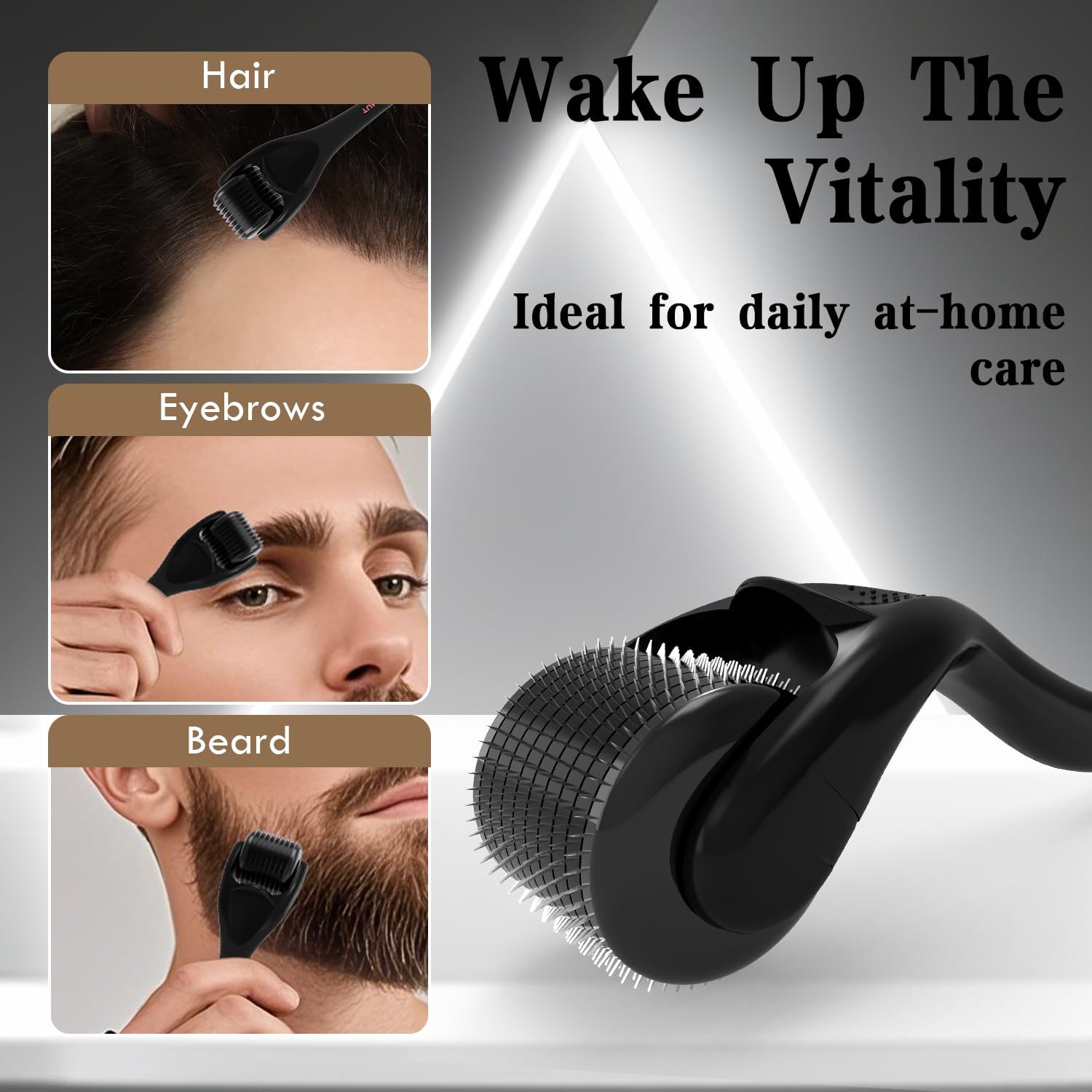 TUMAKOU Derma Roller Black Design – sleek device for discreet storage.