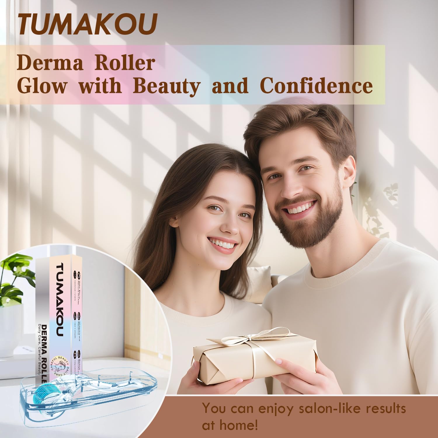 TUMAKOU Derma Roller non-slip grip for confident use.