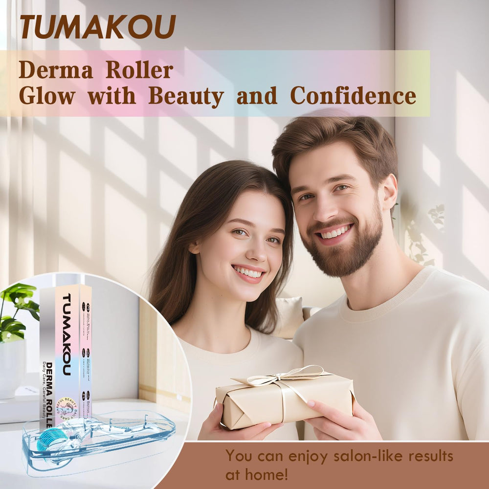 TUMAKOU Derma Roller non-slip grip for confident use.