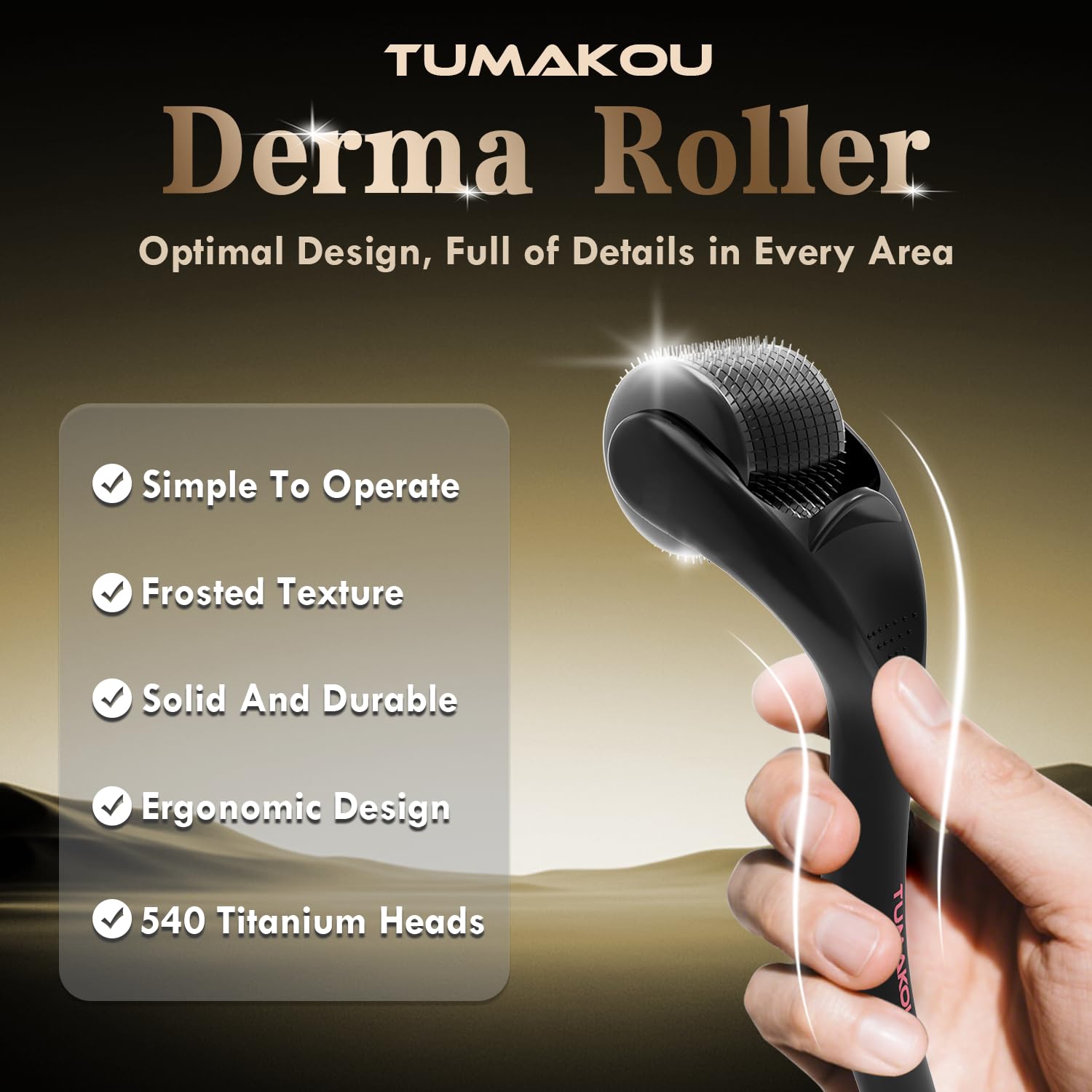 TUMAKOU Derma Roller Scalp – 0.25mm needles for gentle scalp care.