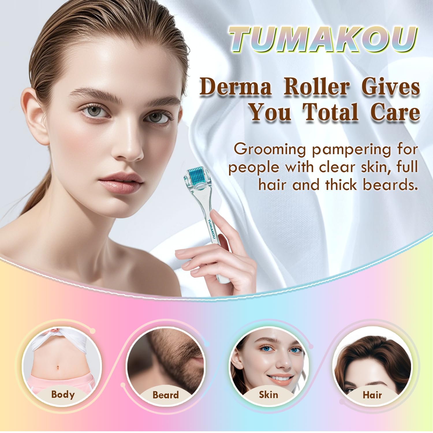 TUMAKOU Derma Roller scalp use supports healthier-looking scalp.