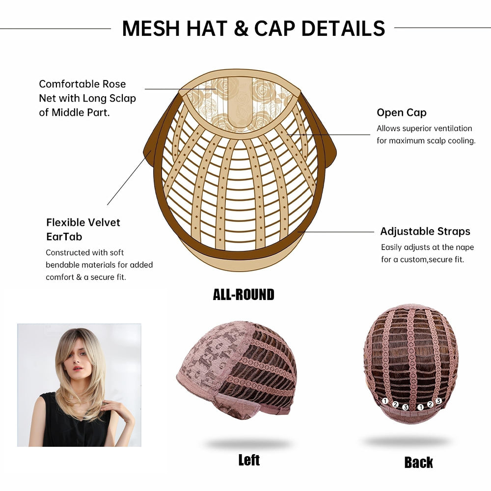 Tumhorn packaged wig includes a stretchable nylon cap for easy wear.