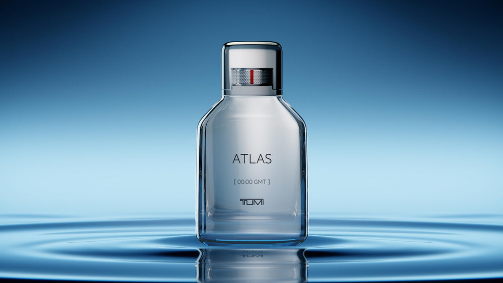 TUMI Continuum fragrance bottle, earthy and fresh notes for everyday use.