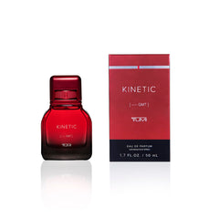 TUMI KINETIC bottle front showing bold masculine design for daily confidence.