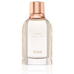 TUMI Utopia Experience Collector top view highlighting pink pepper leaf and Madagascar apple notes.