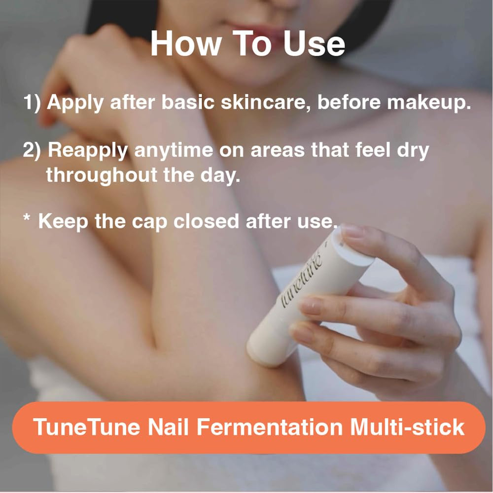 TuneTune Nail Fermentation Multi Stick vegan certified label on packaging.