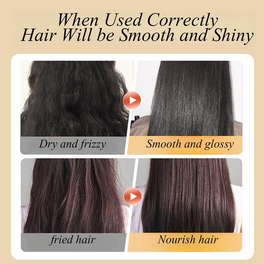TUOSHITONG Avocado Hair Oil Spray application shows quick absorption for silky results.