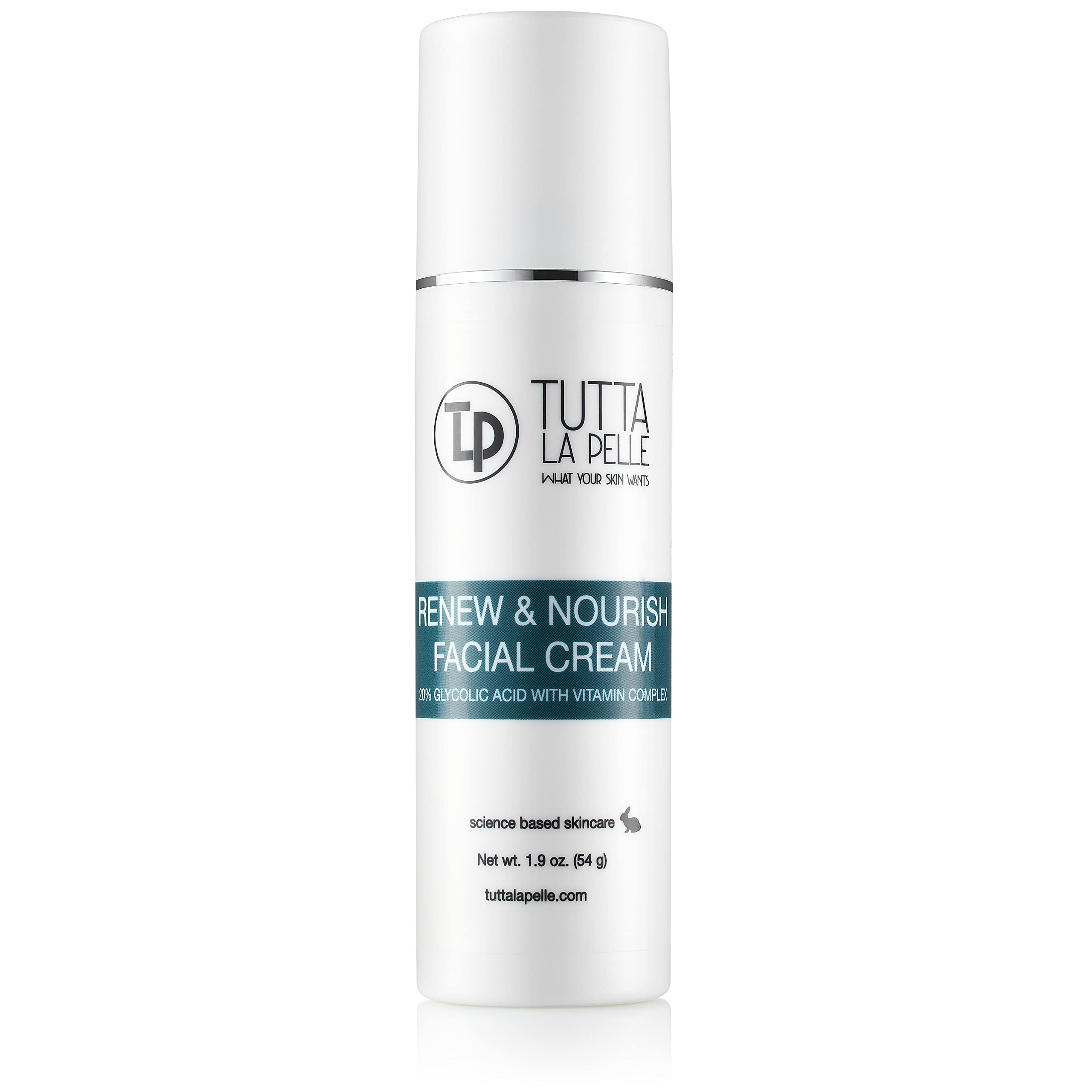 Glycolic Cream vitamin complex label focuses on A, C, E and CoQ10 benefits