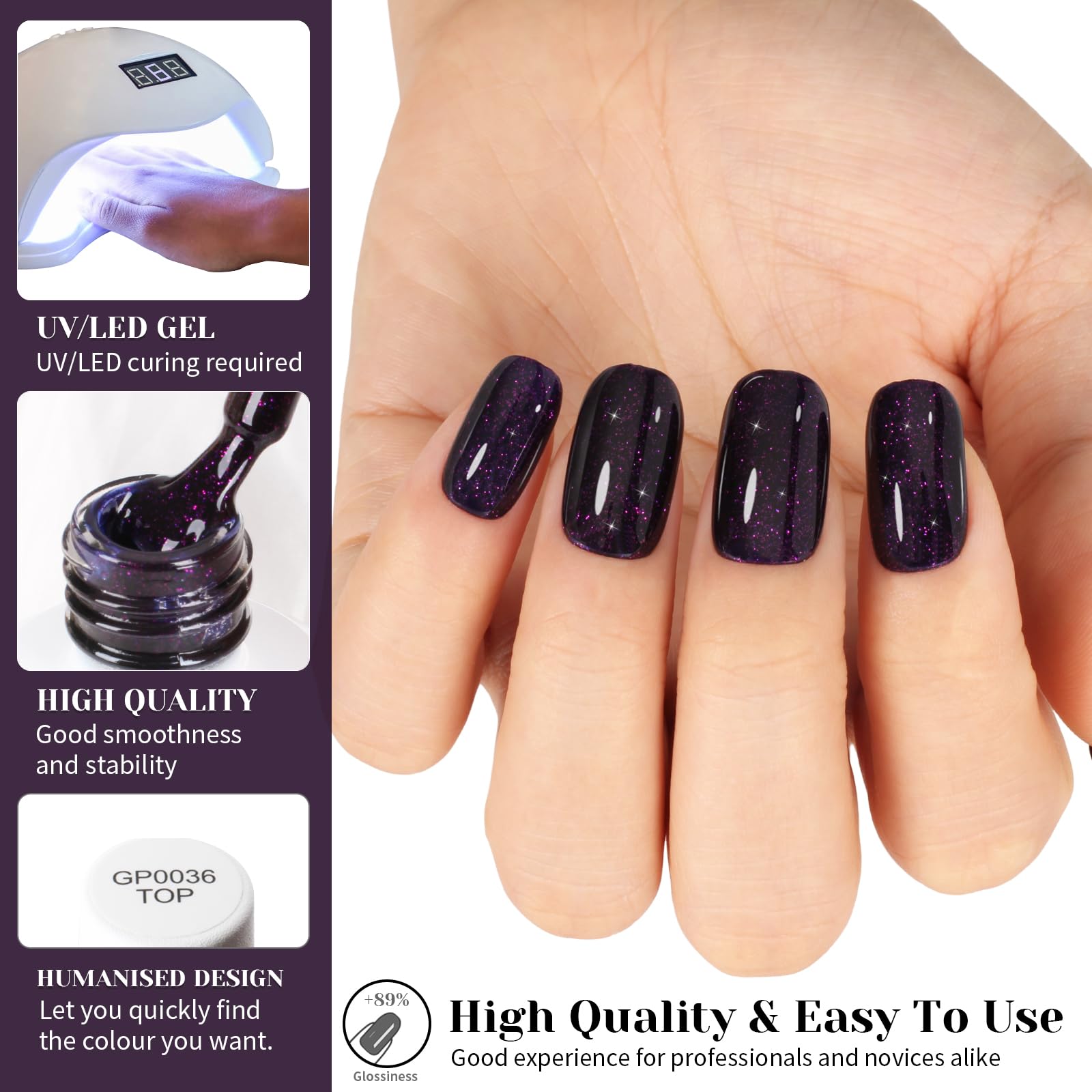 TUTUYU GP0066 LED curing setup in action speeds gel polish application