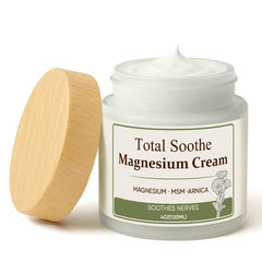 TUVAAZ Total Soothe magnesium cream bottle ready for quick, non-greasy relief