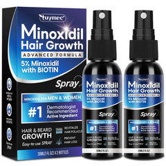 Tuymec 5% Minoxidil spray bottle ready for scalp application