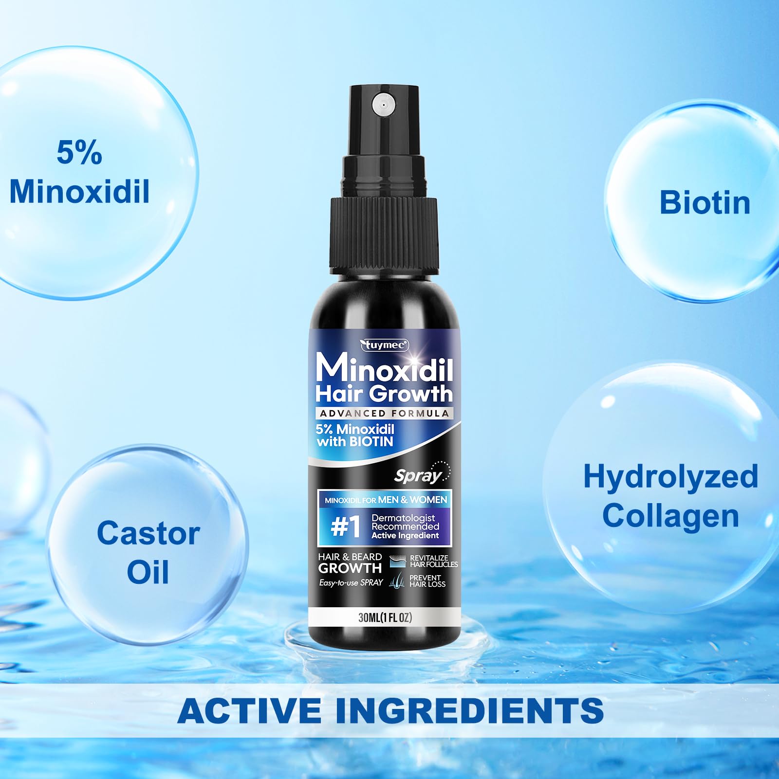 Tuymec Minoxidil spray 2-pack for versatile hair growth support