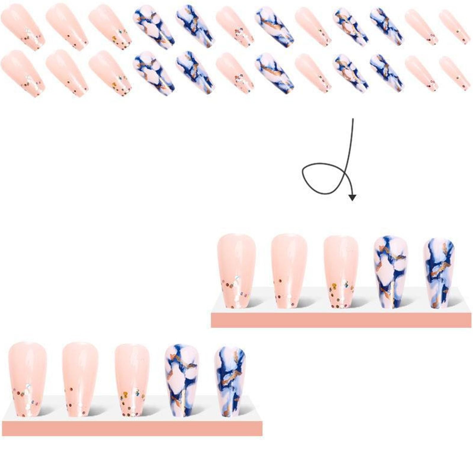 TUZANDW nail glue sticker and mini file included for quick DIY.