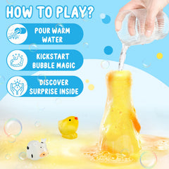 TUZT kids enjoy bath time fun with colorful bubbles in the tub