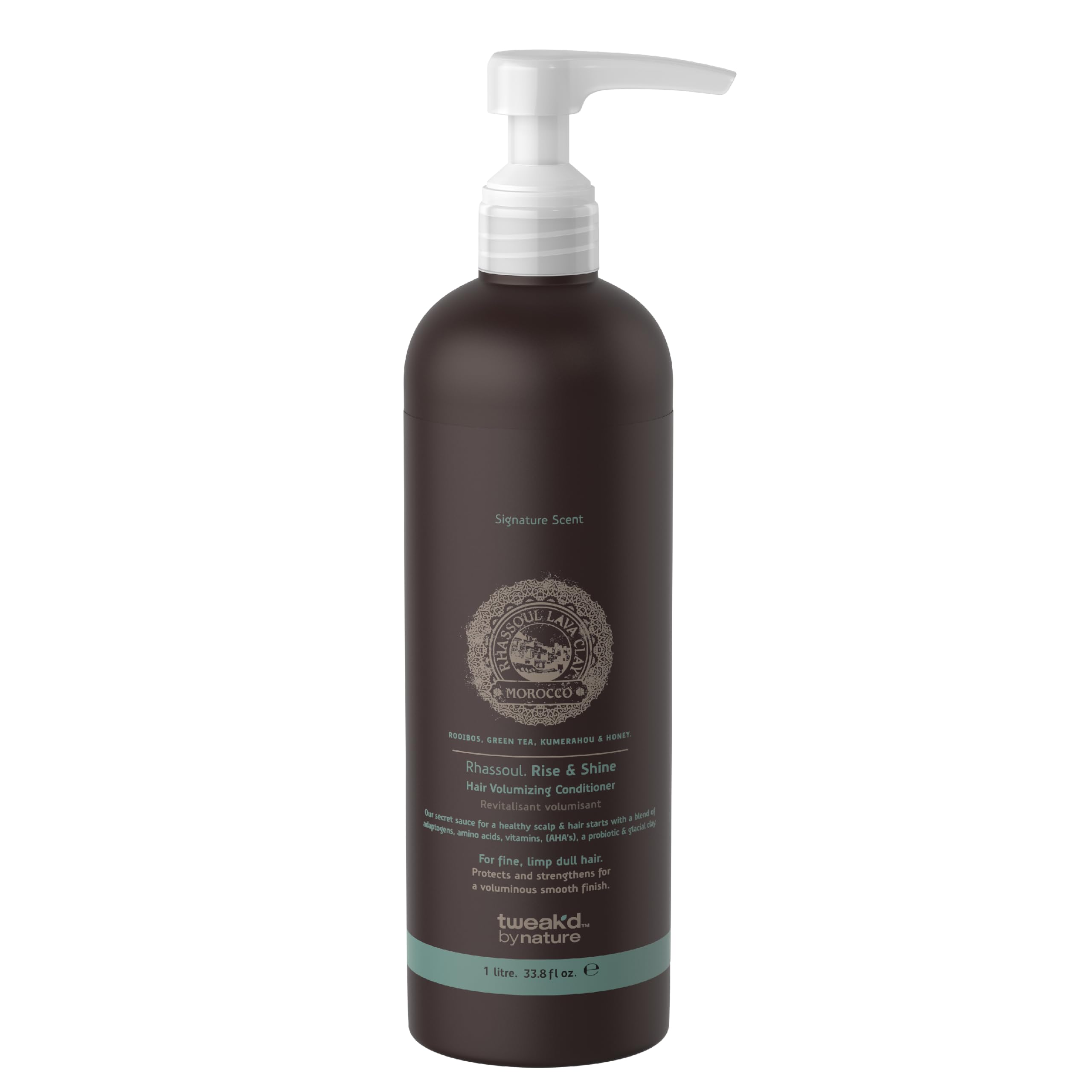 Tweak’d Rise & Shine bottle highlights volumizing formula for fine hair.