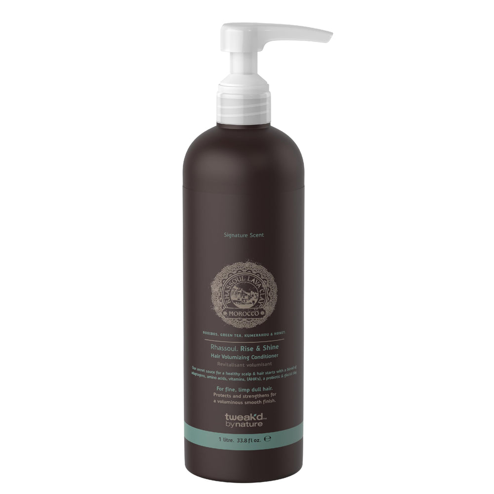 Tweak’d Rise & Shine bottle highlights volumizing formula for fine hair.