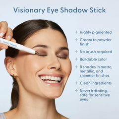 Twenty/Twenty Beauty Visionary Eye Shadow Stick built-in sharpener enables quick tip refresh.