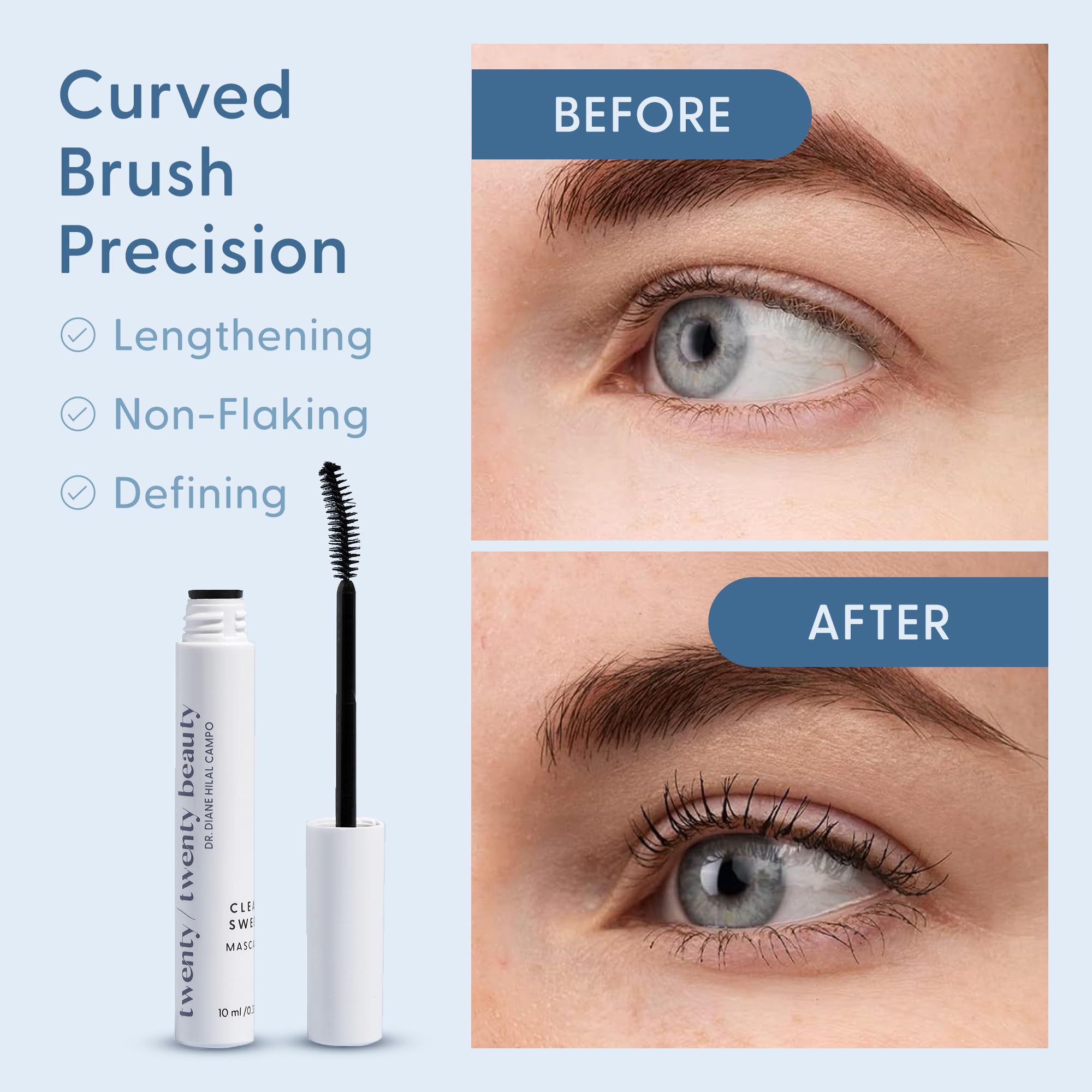 Twenty/Twenty Clean Sweep Mascara carbon-free formula for a clean beauty choice.