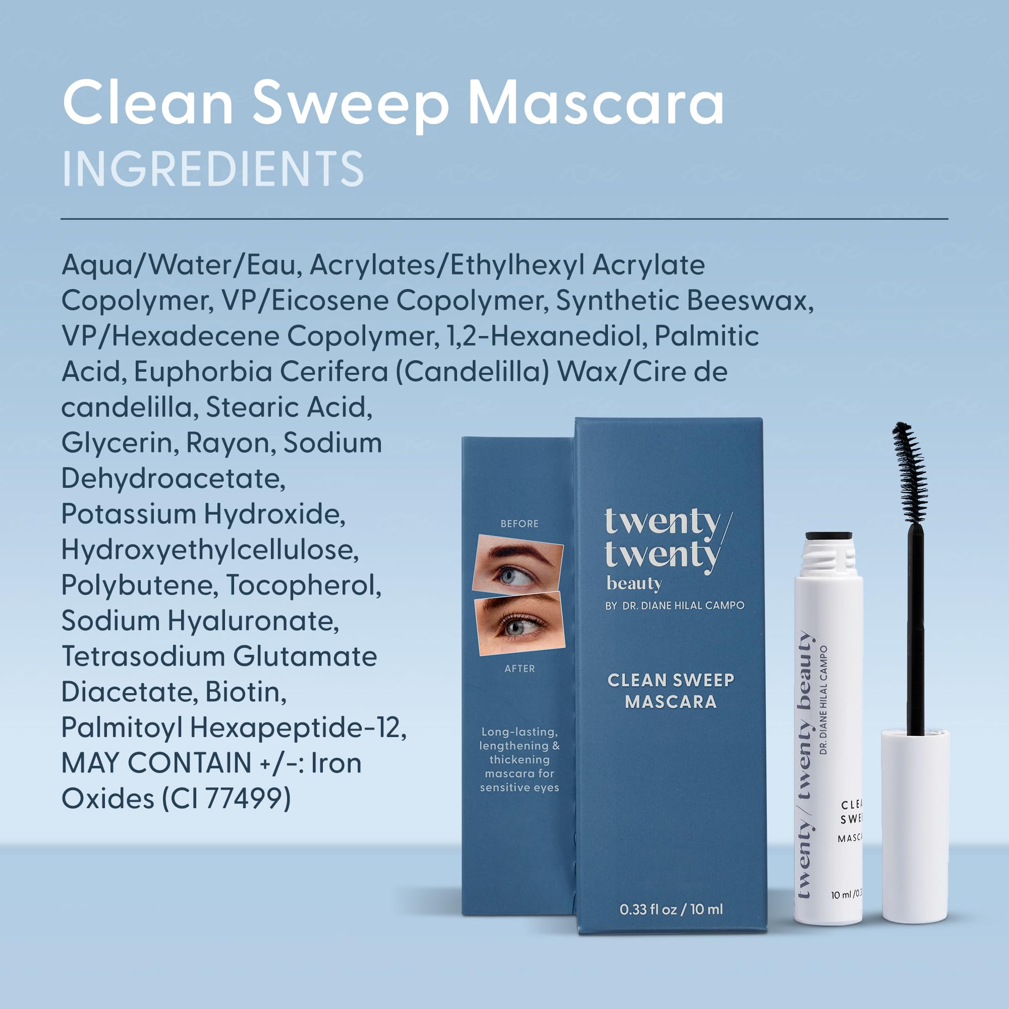 Twenty/Twenty Clean Sweep Mascara is vegan and cruelty-free for ethical beauty.