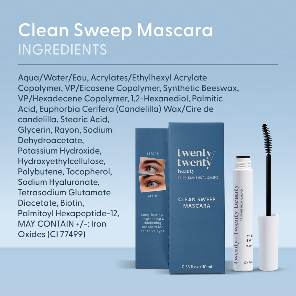 Twenty/Twenty Clean Sweep Mascara is vegan and cruelty-free for ethical beauty.