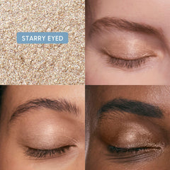 Visionary Eyeshadow Stick swatches showing Starry Eyed champagne shimmer for subtle glow.