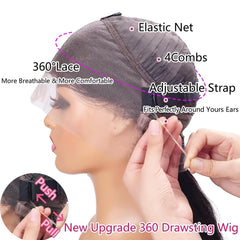 TwerkGirls Drawstring hidden strap 360 wig for secure, comfortable wear.