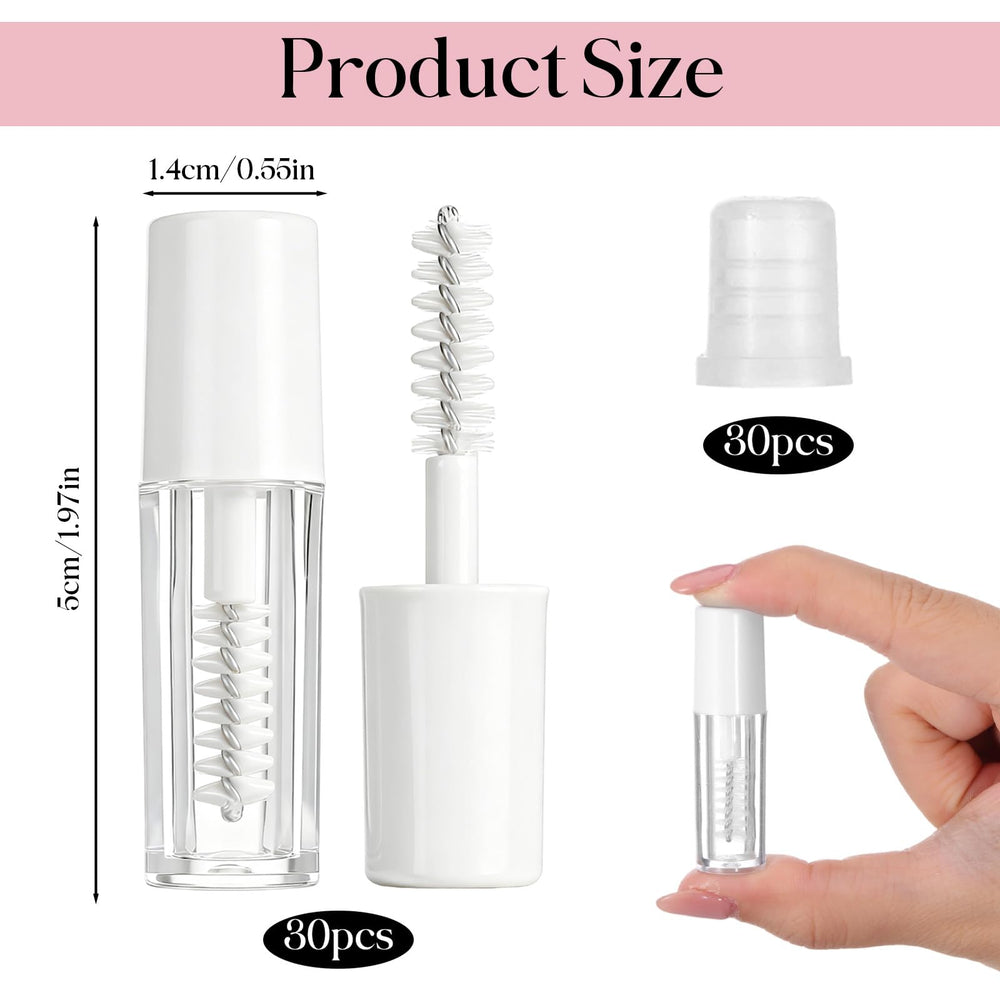 Tweruna white mini mascara tube with wand for precise on-the-go application