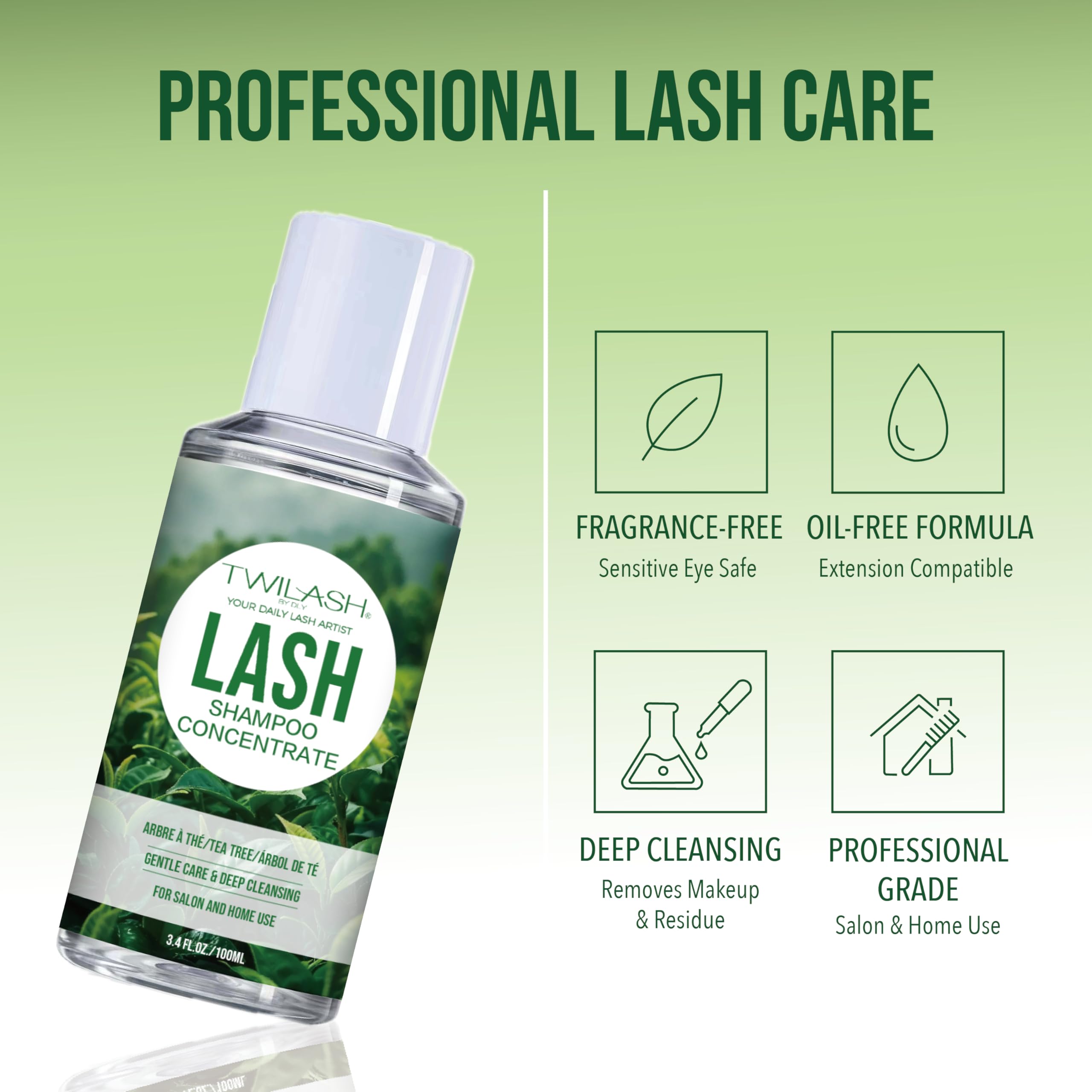 Twilash by DLY foaming cleanser with oil-free formula for lash hygiene.