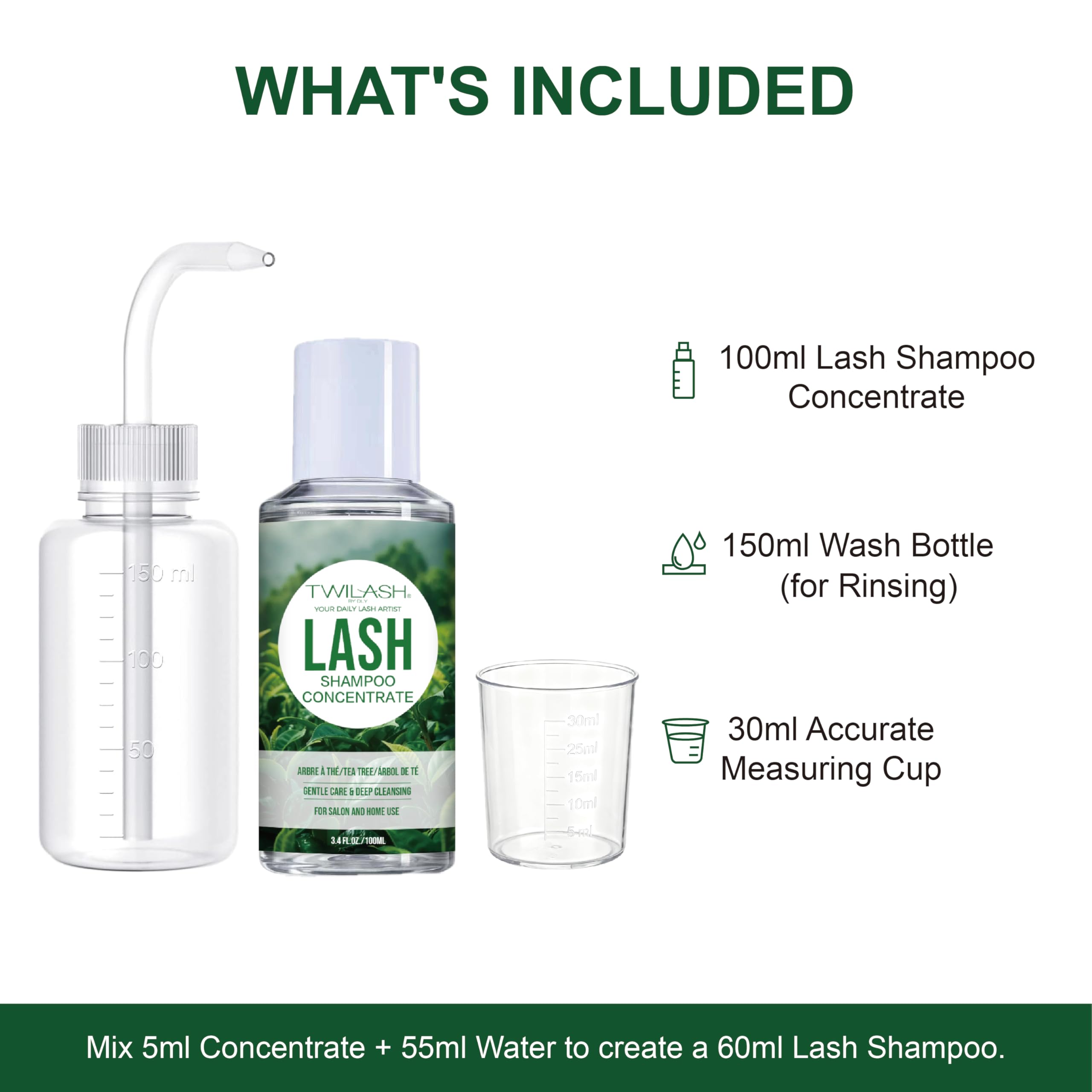 Twilash by DLY rinse bottle with curved nozzle for precise, residue-free rinsing.