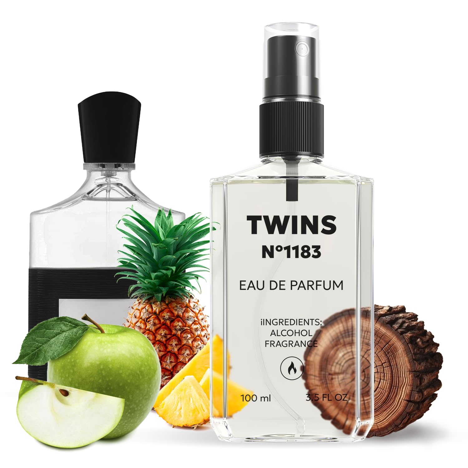 TWINS PARFUM Impression of Aventus bottle front for versatile day or night wear.