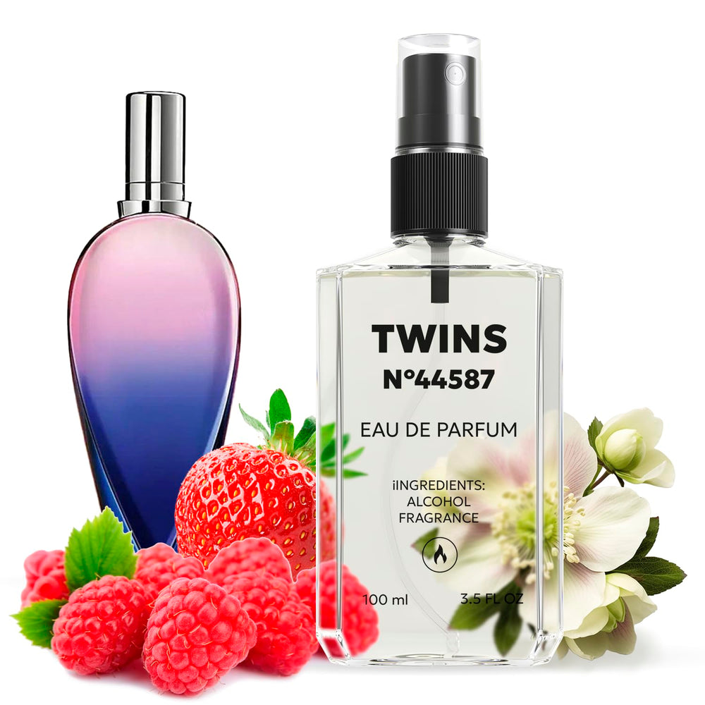 TWINS Moon Sparkle bottle close-up highlighting floral fruity notes for the describing image.