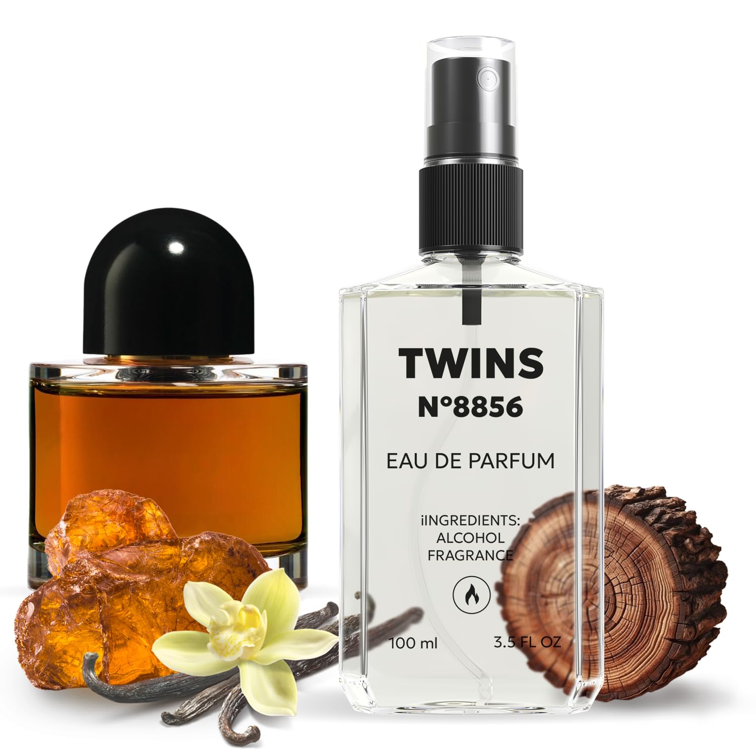 TWINS Impression of Vanille Antique bottle front, sleek design for versatile unisex wear