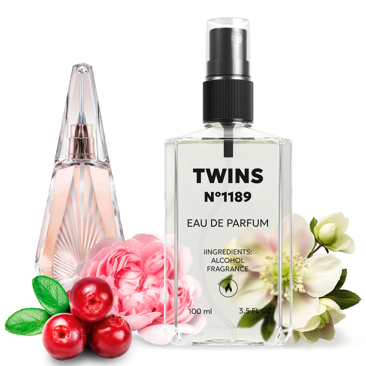 TWINS PARFUM Impression An Ou Demon bottle, all-day floral scent for evening wear.