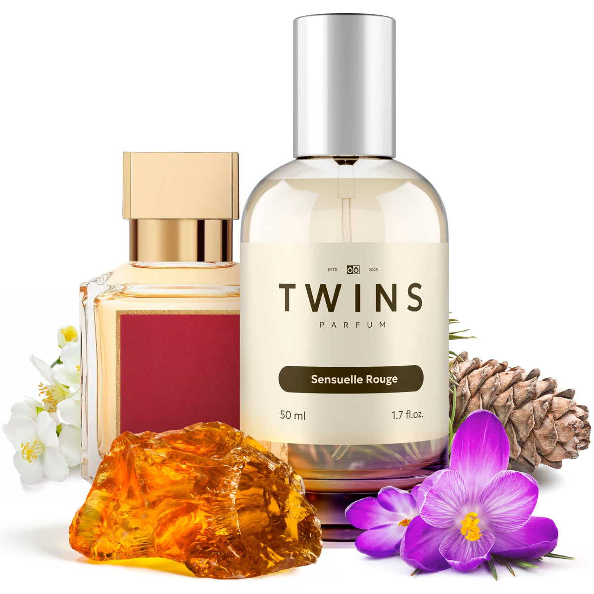 TWINS PARFUM Impression Bac. Roug. 540 bottle front for all-day wear.