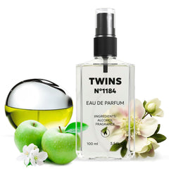 TWINS PARFUM Be Delicious bottle closeup highlighting fresh floral notes for daily wear