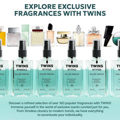 TWINS PARFUM Impression Bleu De Parfum travel size bottle in bag.