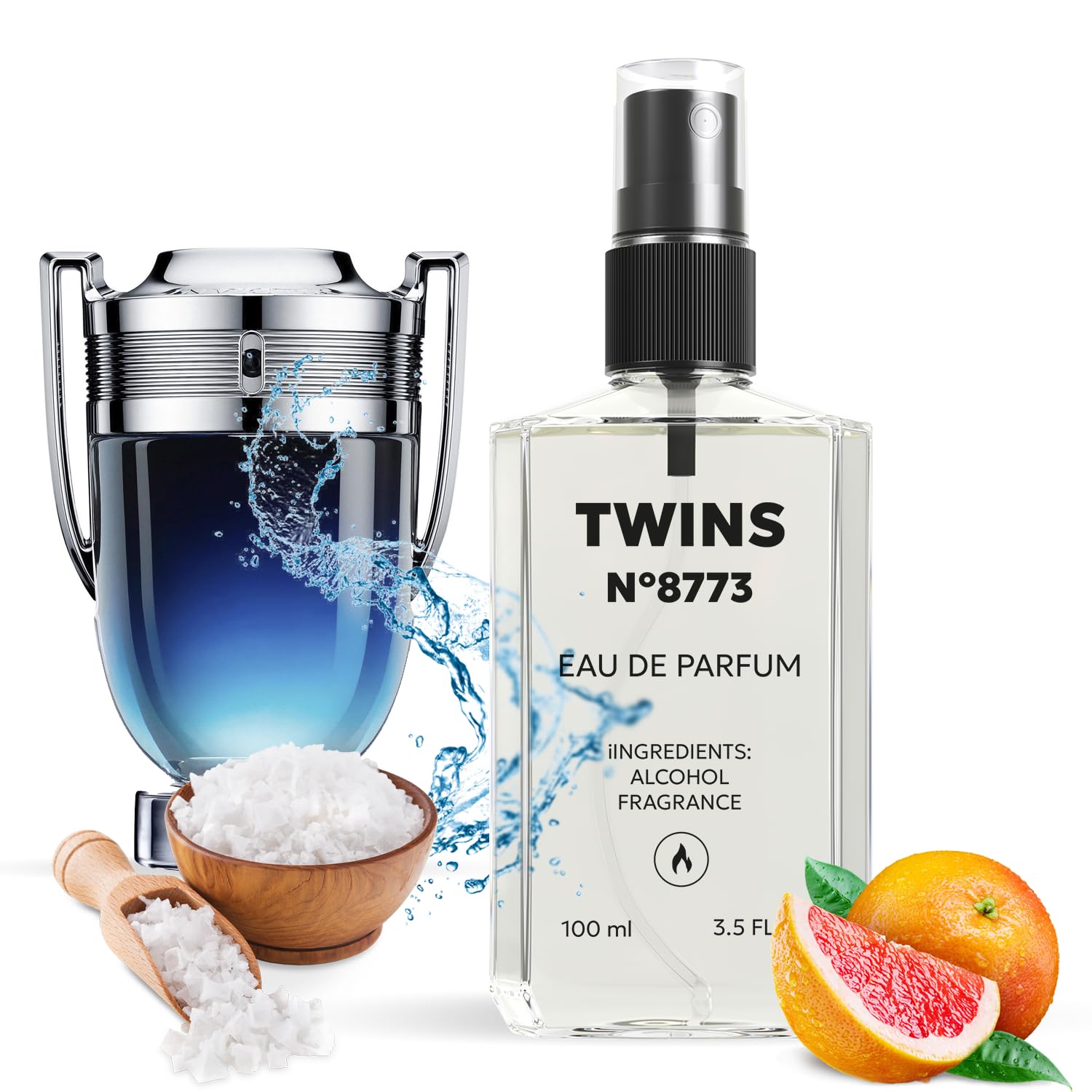 TWINS PARFUM Impression of Invitus Legend bottle front, bold woody-gourmet scent for evenings.