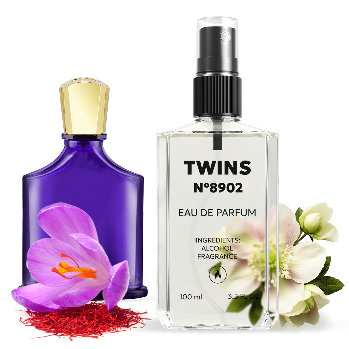TWINS PARFUM Impression of Queen of Silk bottle front view, versatile everyday fragrance for all genders